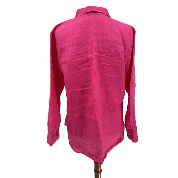 Abigail Zwaans Womens Pink Linen Button-Up Shirt Size S - Picture 2 of 6